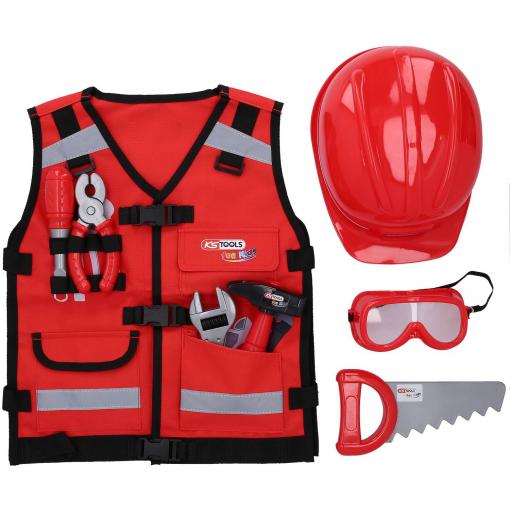 KS Tools Werkzeug-Weste für Kinder mit Sortiment, 9-tlg Box s nářadím pro děti, 9 dílů 100200