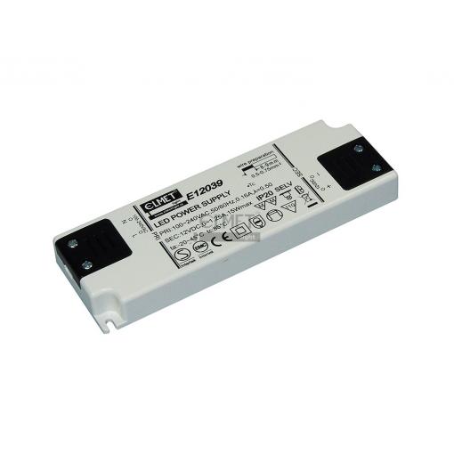 Síťový spínaný zdroj nízký E12039 220-240V - 12V, 1,25A, 15W vestavný pro LED pásky