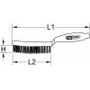 KS Tools 201.2325 Ocelový drátěný kartáč 4 řady, 285 mm