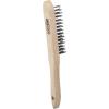 KS Tools 201.2310 Ocelový ruční drátěný kartáč 3 řady, 290 mm