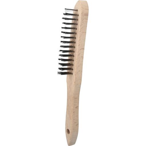 KS Tools 201.2310 Ocelový ruční drátěný kartáč 3 řady, 290 mm