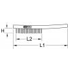 KS Tools 201.2306 Ocelový ruční drátěný kartáč 4 řady, 290 mm