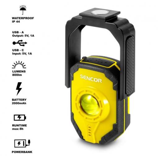 LED pracovní svítilna Sencor SLL 201, 10 W, 800 lm, IP44