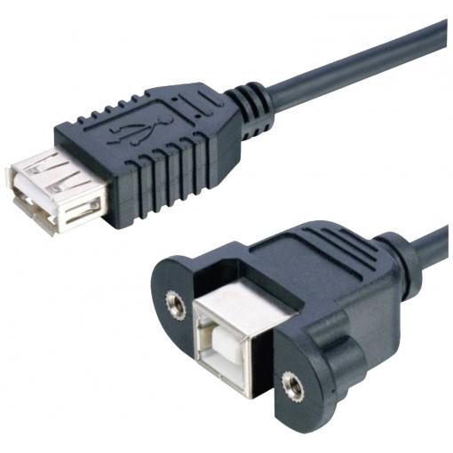 Lyndahl USB kabel USB 2.0 USB-B zásuvka, USB-A zásuvka 0.20 m černá lze namontovat LKPK007