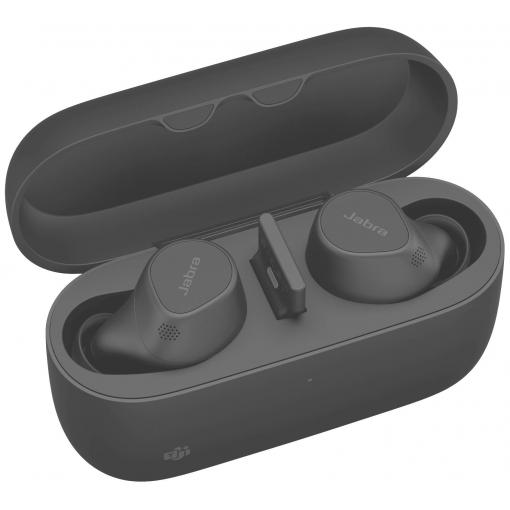Jabra Evolve2 Buds špuntová sluchátka (In Ear) Bluetooth® stereo černá Redukce šumu mikrofonu, Potlačení hluku Nabíjecí pouzdro, Vypnutí zvuku mikrofonu