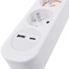 Solight 3z prodlužovací přívod s USB A+C nabíječkou 2.4A, 2m, 3 x 1mm2, bílý, vypínač - PP111USBC