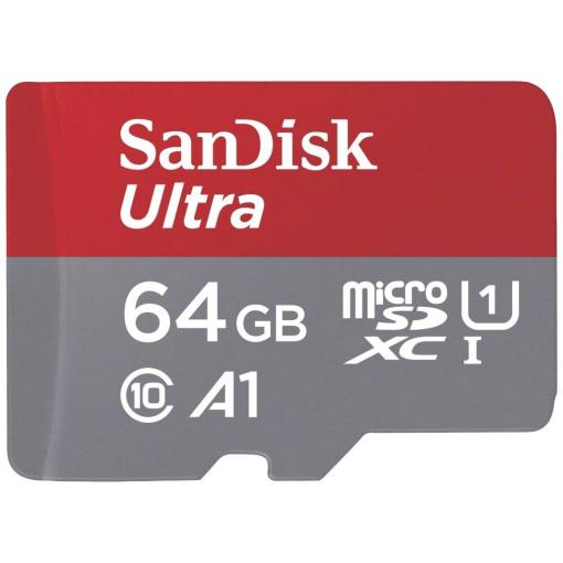 SanDisk microSDXC Ultra 64GB (140MB/s A1 Cl. 10 UHS-I) + Adapter Tablet paměťová karta microSDXC 64 GB A1 Application Performance Class, UHS-Class 1