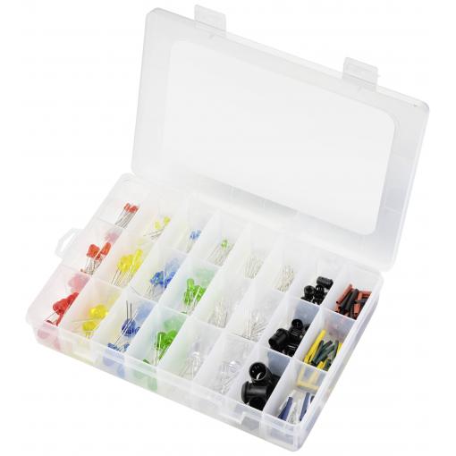 TRU COMPONENTS sada LED červená, modrá, zelená, žlutá, studená bílá, teplá bílá kulatý 3 mm, 5 mm, 8 mm 30 ° 7.5 mA, 8 mA 3 V, 15 V