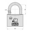 Basi 6300-6001-6003 visací zámek na klíč, 60 mm, hliník