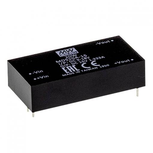 MEAN WELL MDS20B-24 DC/DC měnič napětí 24 V 24 V 0.833 A 20 W Počet výstupů: 1 x Obsah 1 ks