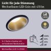 Paulmann 4064161242248 Cole Coin vestavné svítidlo, LED, 6 W, černá, zlatá, sada 4 ks