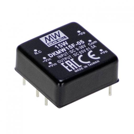 MEAN WELL DKMW15F-12 DC/DC měnič napětí 24 V 12 V 0.625 A 15 W Počet výstupů: 2 x Obsah 1 ks