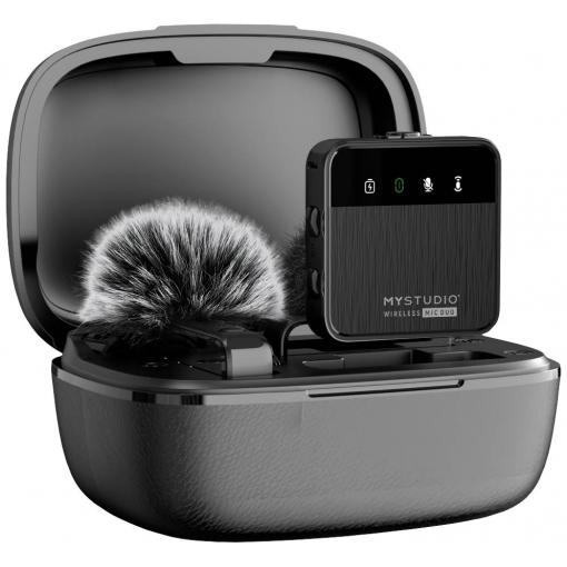 nasazovací studiový mikrofon Easypix MyStudio® Wireless Mic Duo Druh přenosu:kabelový, bezdrátový vč. ochrany proti větru, vč. pouzdra na mikrofon