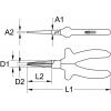 1000V kulaté kleště s dlouhými čelistmi, 160 mm KS Tools 117.1290