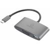 Renkforce USB-C®, VGA adaptér [1x USB-C® zástrčka - 1x USB-C® zásuvka (nabíjení), VGA zásuvka, USB 3.2 gen. 1 zásuvka A] RF-HUB-151 15 cm