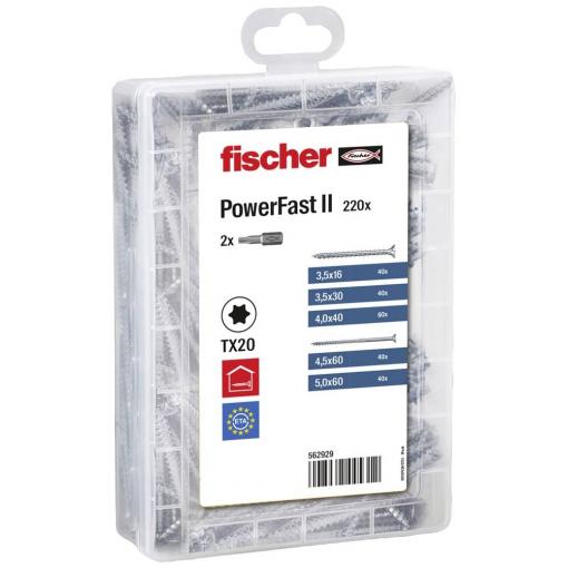 Fischer 562929 Meisterbox PowerFast II SK TG / VG TX sada šroubů do dřevotřísky ocel galvanizováno zinkem 1 sada