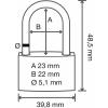Sygonix SY-5045284 visací zámek 39.8 mm částečně se stejným uzavíráním zlatožlutá na klíč