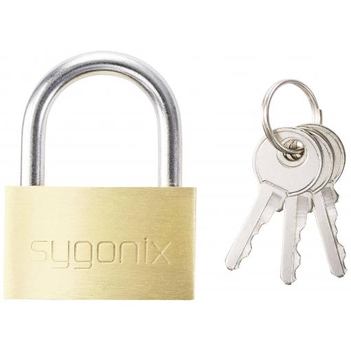 Sygonix SY-5045284 visací zámek 39.8 mm částečně se stejným uzavíráním zlatožlutá na klíč