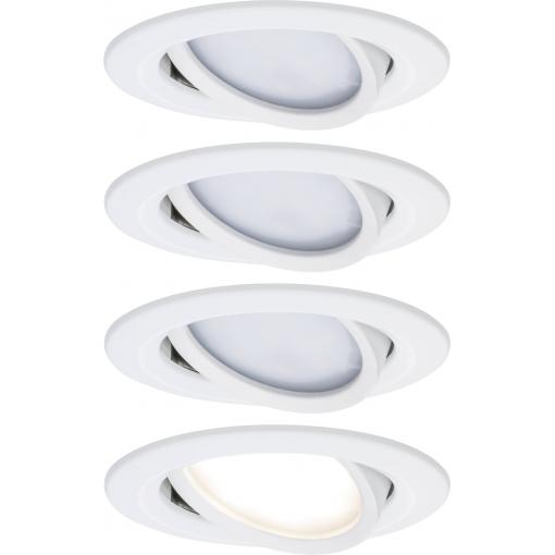 Paulmann 4064161242163 Coin Slim LED vestavné svítidlo, LED, pevně vestavěné LED, 18 W, bílá (matná), sada 4 ks