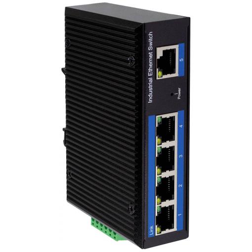 LogiLink NS202P průmyslový ethernetový switch, 5 portů, 10 / 100 / 1000 MBit/s, funkce PoE