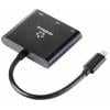 Renkforce RF-5133676 USB-C® / HDMI adaptér [1x USB-C® zástrčka - 1x HDMI zásuvka, USB-C® zásuvka (nabíjení), USB A] černá 20 cm
