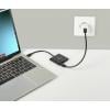Renkforce RF-5133676 USB-C® / HDMI adaptér [1x USB-C® zástrčka - 1x HDMI zásuvka, USB-C® zásuvka (nabíjení), USB A] černá 20 cm