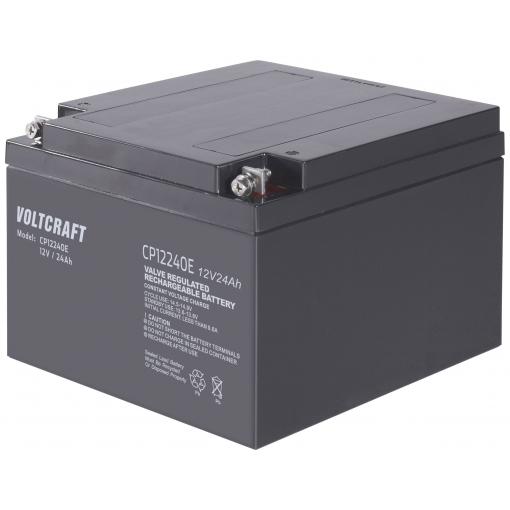 VOLTCRAFT CE12V/24Ah VC-12713980 olověný akumulátor 12 V 24 Ah olověný se skelným rounem (š x v x h) 166 x 125 x 175 mm šroubované M5 bezúdržbové