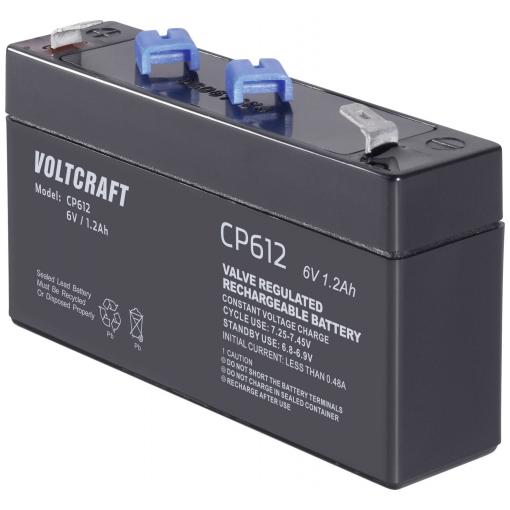 VOLTCRAFT CE6V/1,2Ah VC-12713930 olověný akumulátor 6 V 1.2 Ah olověný se skelným rounem (š x v x h) 97 x 58 x 24 mm plochý konektor 4,8 mm bezúdržbové