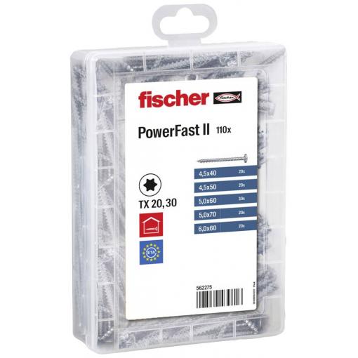Fischer 562275 Meisterbox PowerFast II PH VG TX sada šroubů do dřevotřísky ocel galvanizováno zinkem 1 sada