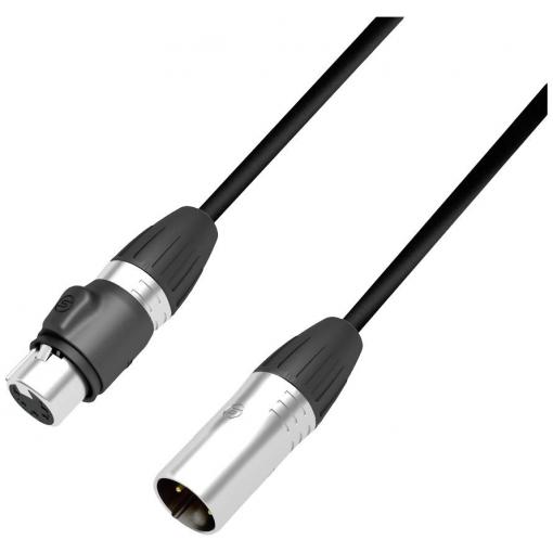 Adam Hall 4 STAR DGH 0300 IP65 DMX XLR propojovací kabel [1x XLR zástrčka 5pólová - 1x XLR zásuvka 5pólová ] 3 m černá