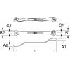 KS Tools 517.0270 CHROMEplus otevřený oboustranný očkový klíč, lomený, 10 x 11 mm