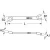 KS Tools 517.0267 Otevřený oboustranný očkový klíč, zahnutý, 22 x 24 mm