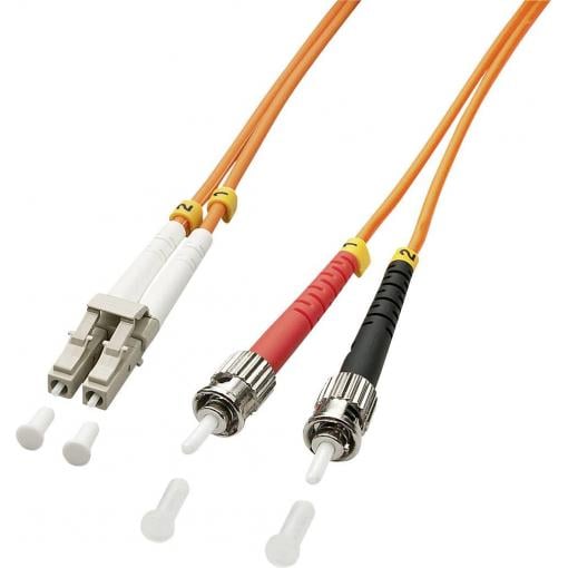 LINDY 46492 optické vlákno optické vlákno kabel 3.00 m oranžová [1x zástrčka LC - 1x ST zástrčka] 50/125 µ Multimode OM2