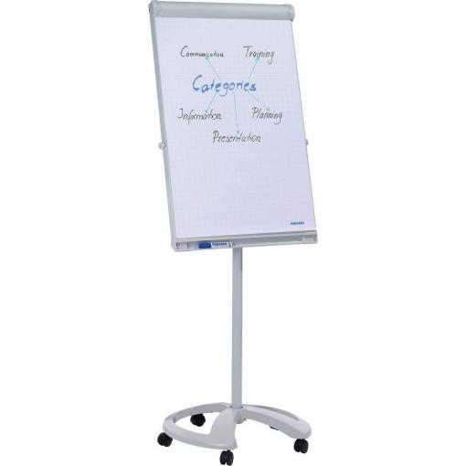 Franken flipchart Mobil Deluxe (š x v) 67 cm x 95 cm světle šedá vč. odkládací poličky, omyvatelný, výškově nastavitelný, popisovatelný, magnetický, vč. držáku