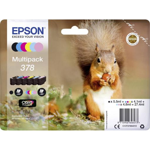 Epson Ink T3788, 378 originál kombinované balení černá, azurová, purppurová, žlutá, foto azurová, foto purpurová C13T37884010