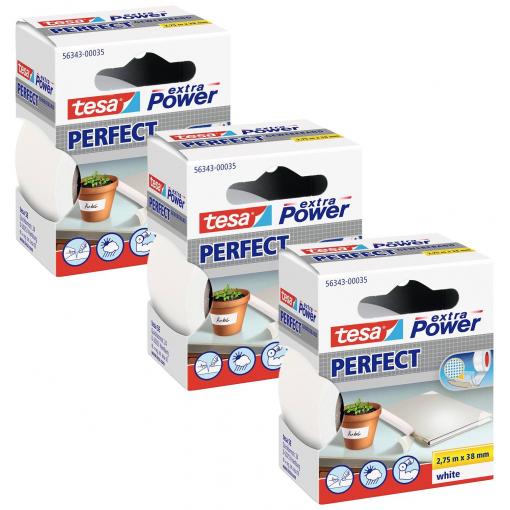 tesa EXTRA POWER PERFECT 56343-00501-04 páska se skelným vláknem bílá (d x š) 2.75 m x 38 mm 3 ks