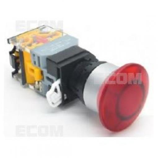 Ovládač stiskací hřibový DT22M-MRD11/RDAC/DC24V, průměr 22 mm, červený