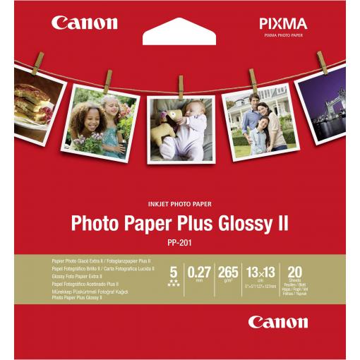 Canon Photo Paper Plus Glossy II PP-201 2311B060 fotografický papír 13 x 13 cm 265 g/m² 20 listů lesklý
