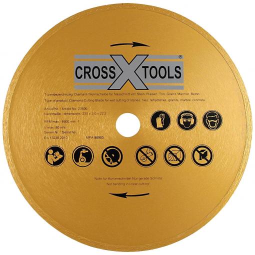 CrossTools 20606 Diamantscheibe 230 x 25,40 mm Průměr 230 mm Ø otvoru 25.4 mm obklady, beton, granit, kámen, mramor, jíl, cihla 1 ks