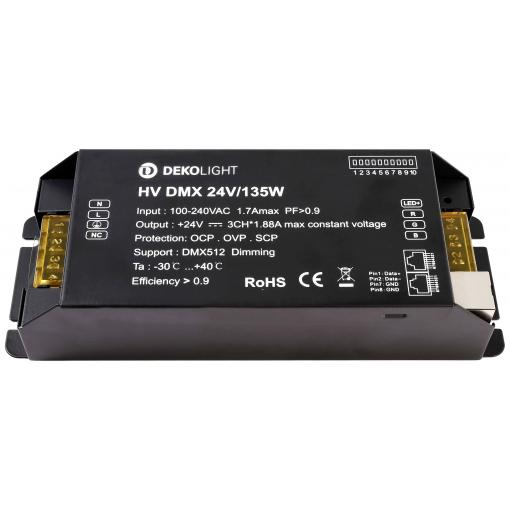 Deko Light BASIC, DIM, CV, HV DMX napájecí zdroj pro LED konstantní napětí 0 mA - 5.63 A 24 V/DC 1 ks