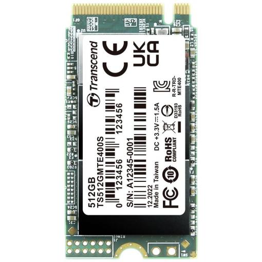 Transcend MTS400S 512 GB interní M.2 PCIe NVMe SSD 2242 PCIe NVMe 3.0 x4 Retail TS512GMTE400S