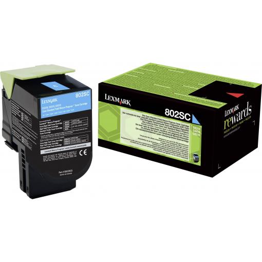Lexmark Toner 802SC originál azurová 2000 Seiten 80C2SC0