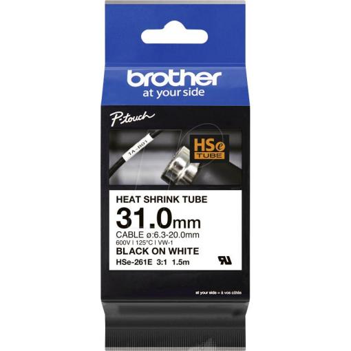 Brother HSe HSE261E Barva pásky: bílá Barva písma:černá 31 mm 1.5 m