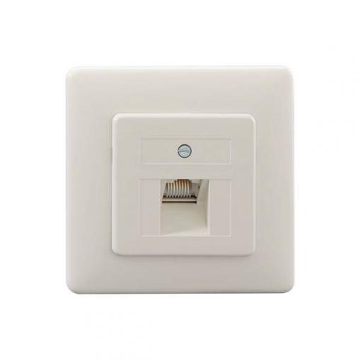 Rutenbeck UAE 8(8) Up rw síťová zásuvka pod omítku panel s čelní deskou a rámečkem bílá