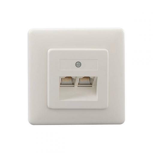 Rutenbeck UAE 8/8(8/8) Up rw síťová zásuvka pod omítku panel s čelní deskou a rámečkem bílá