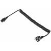 Sygonix SY-5243880 IEC kabel černá 2.50 m spirálový kabel
