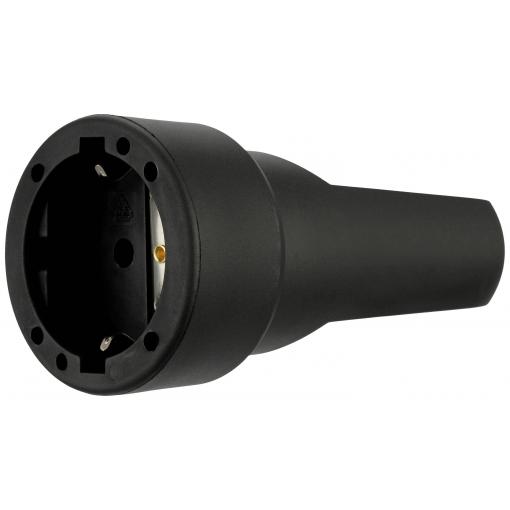 REV 0512150555 zásuvka guma 250 V černá IP20