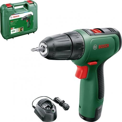 Bosch Home and Garden EasyDrill 1200 aku vrtací šroubovák 12 V, akumulátor, vč. nabíječky, kufřík, 2cestný, 06039D3006