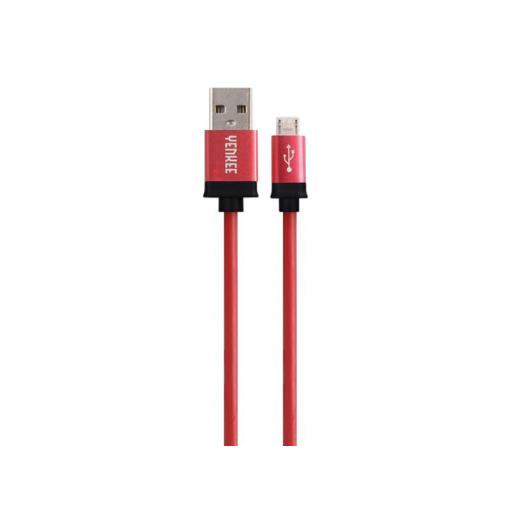 Kabel USB - Micro USB, červený 2m YENKEE YCU 202 BRD