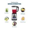 Princess Blender Solid Pro stolní mixér 1400 W nerezová ocel, černá